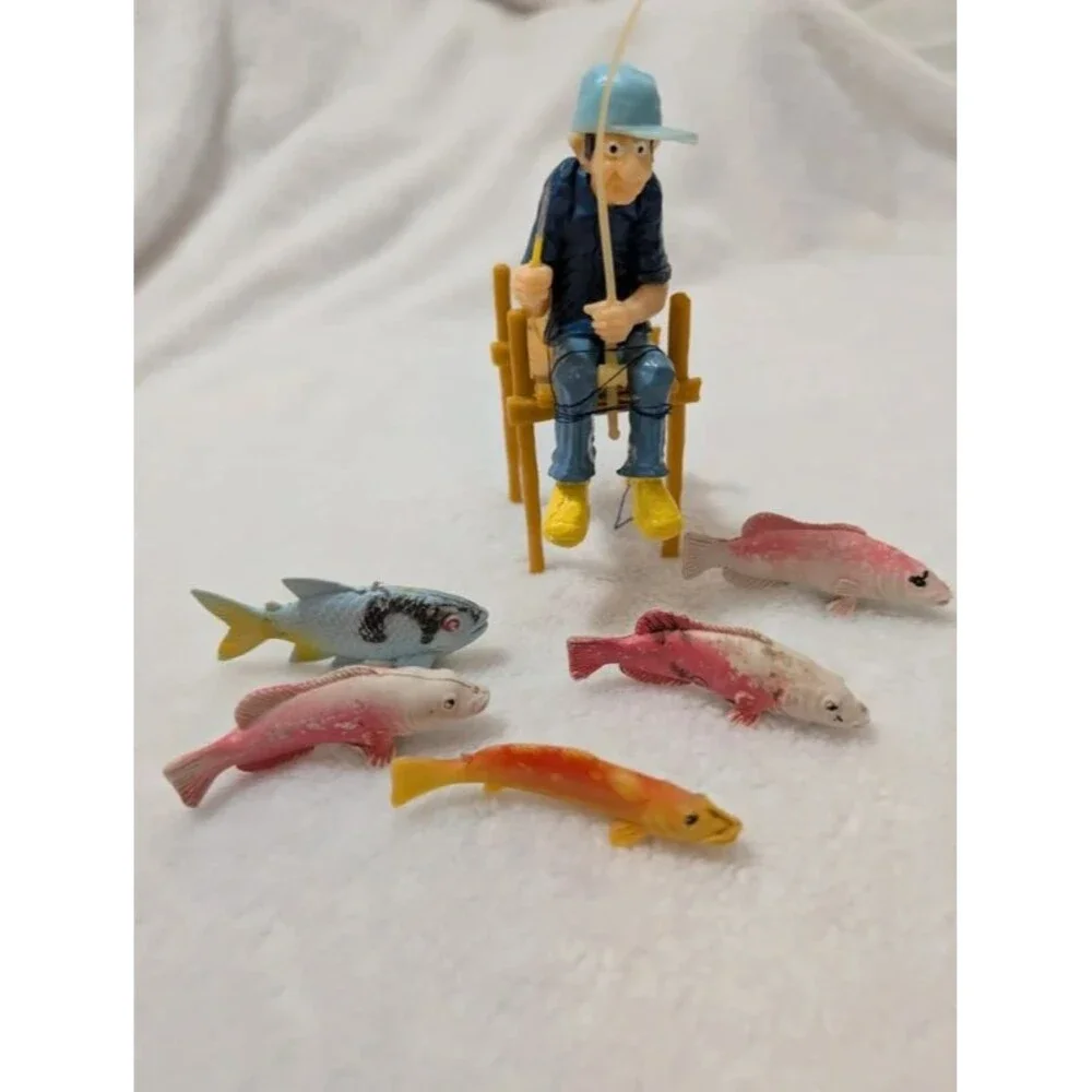 Vintage 1979 Fisherman cake topper